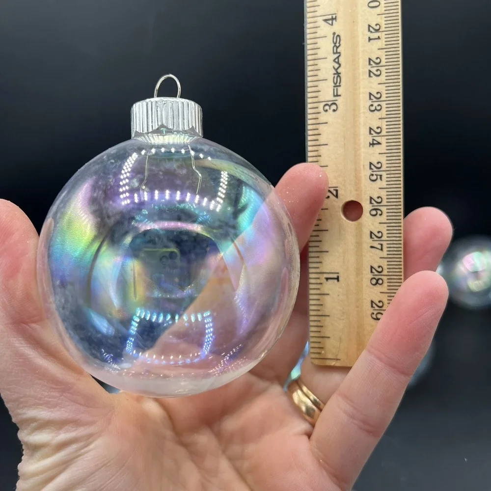 12 Clear Fillable‎ Round Ornaments 3